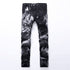 Mid Waisted Jeans Denim Pants Men's Jeans Elasticity Straight Pants
